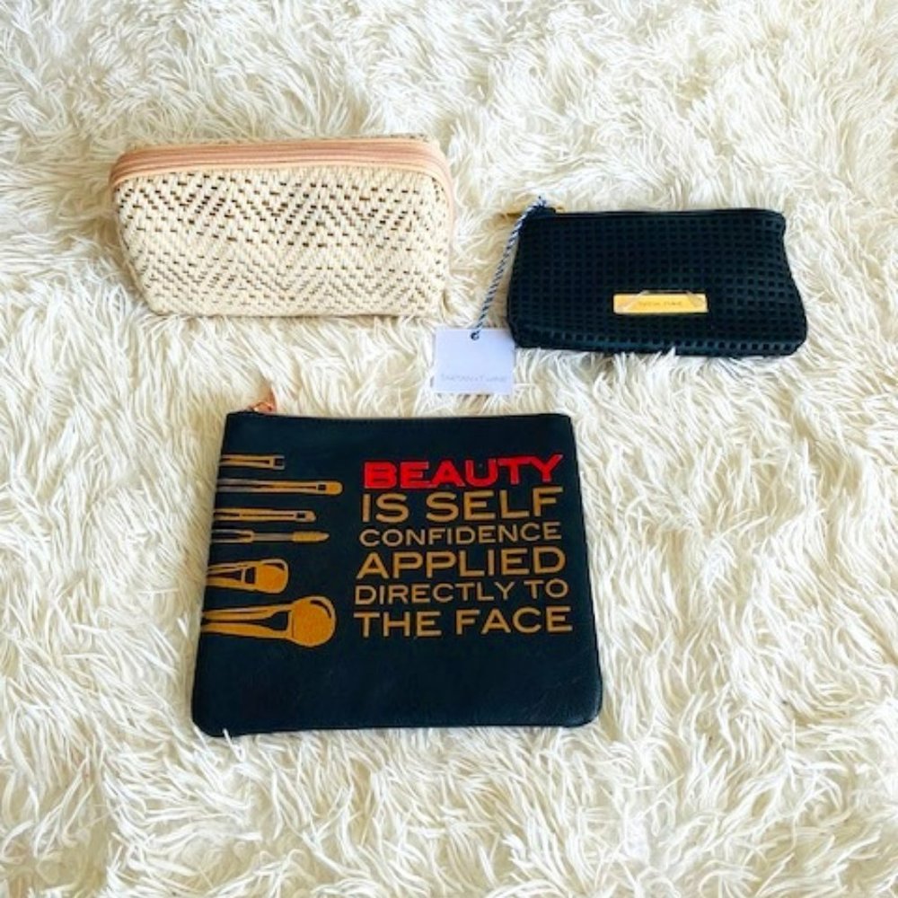 3pc Tartan + Twine Cosmetic Bag Set